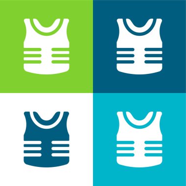 Zırh Düz 4 renk en küçük simge kümesi