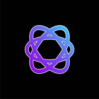 Atom mavi gradyan vektör simgesi