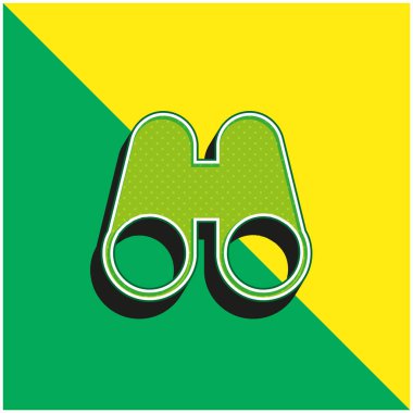 Dürbünler Yeşil ve Sarı Modern 3D vektör simgesi logosu