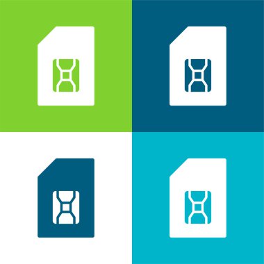 Büyük SIM Kart Düz 4 renk minimal simgesi