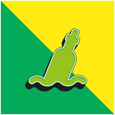Bottle Green and yellow modern 3d vector icon logo clipart