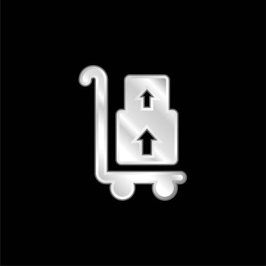 Kutular gümüş kaplama metalik simge