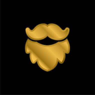 Sakallı altın kaplama metalik simge veya logo vektörü