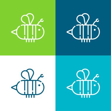 Arı Düz 4 renk simgesi seti