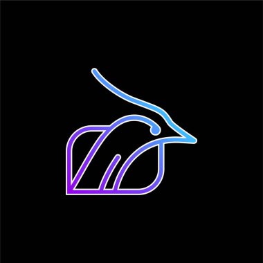 Kuş Başlığı Ana Hattı Bir Şekil Arkaplan Mavi Gradyan vektör simgesi