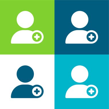 Kullanıcı Düz 4 renk minimal simgesi seti ekle