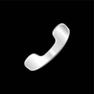 Siyah Telefon Auricular gümüş kaplama metalik simge