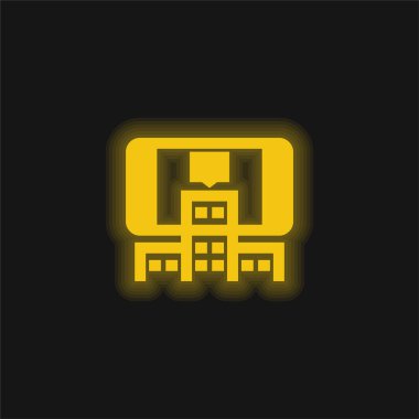 Artırılmış Gerçeklik sarı parlak neon simgesi