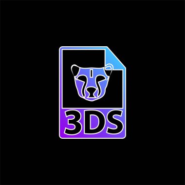 3ds Dosya Biçimi Sembol mavi gradyan vektör simgesi