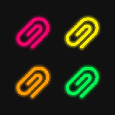 Parlayan dört renk neon vektör simgesi ekle