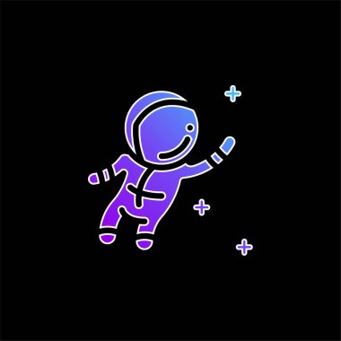 Astronaut blue gradient vector icon clipart