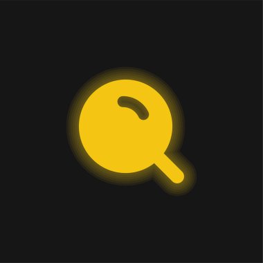 Parlak sarı neon ikonlu büyük büyüteç