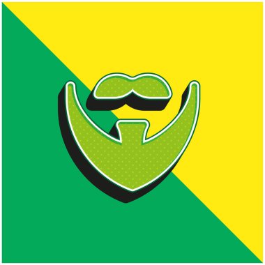 Sakal Yeşil ve Sarı Modern 3D vektör simgesi logosu