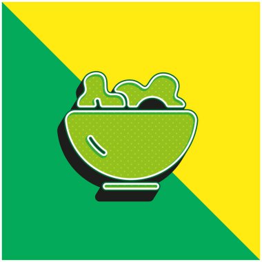 Kase Yeşil ve Sarı Modern 3D vektör simgesi logosu