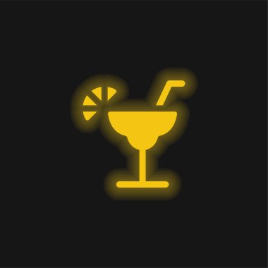 Alkol sarısı parlak neon simgesi