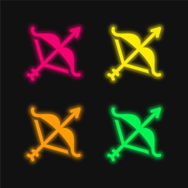 Artemis dört renk parlayan neon vektör simgesi