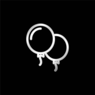 Balonlar gümüş kaplama metalik simge