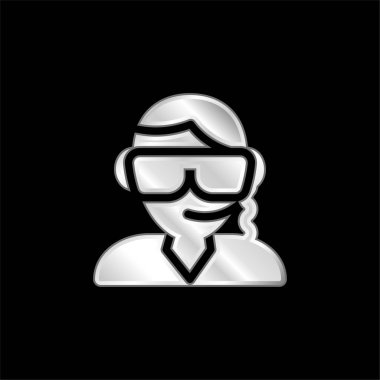 Koruma gümüş kaplama metalik simge