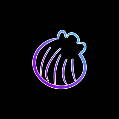 Plaj Kabuğu El Çizimi Mavi Gradyan vektör simgesi