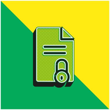 Engellenmiş Dosya Yeşil ve Sarı 3d vektör simgesi logosu