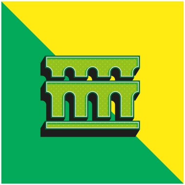 Aqueduct Green and yellow modern 3d vector icon logo clipart
