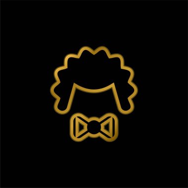 Bowtie altın kaplama metalik simge veya logo vektörü