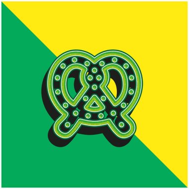 Big Pretzel Green and yellow modern 3d vector icon logo clipart
