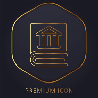 Altın satır premium logosu ya da simgesi