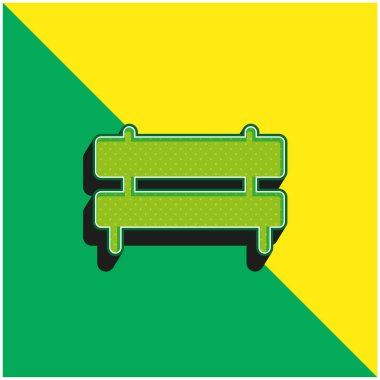 Yeşil benç ve sarı modern 3D vektör simgesi logosu