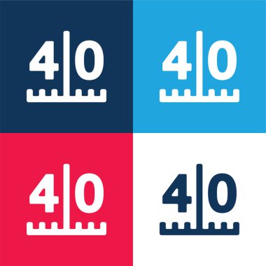 American Football Scores Numbers blue and red four color minimal icon set clipart