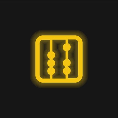 Abaküs Araç Meydanı Değişken sarı parlak neon simgesi