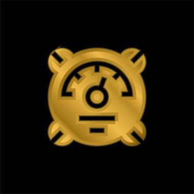 Barometre altın kaplama metalik simge veya logo vektörü