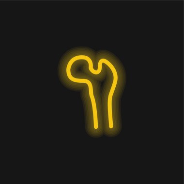 Bone Structure Tip yellow glowing neon icon clipart