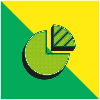 Analizler yeşil ve sarı modern 3d vektör simgesi logosu