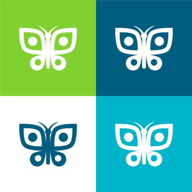 Big Butterfly Flat four color minimal icon set clipart