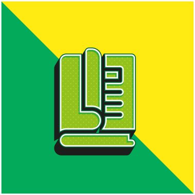 Kitap Yeşil ve Sarı Modern 3D vektör simgesi logosu