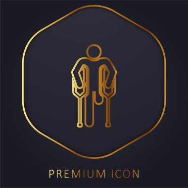 Amputee golden line premium logo or icon clipart