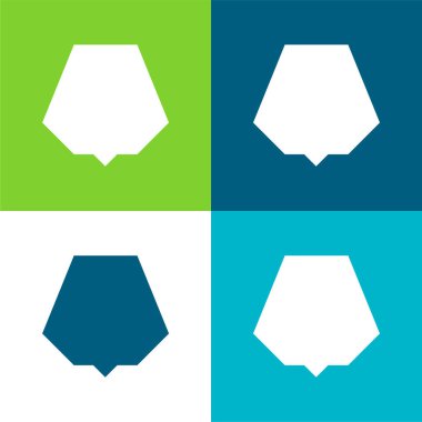 Siyah Nonagon Düz 4 renk en küçük simge kümesi