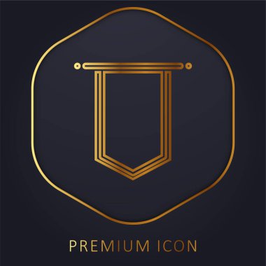 Rozet altın çizgi prim logosu veya simgesi