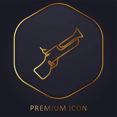 Blunderbuss Gun golden line premium logo or icon clipart