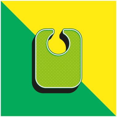 Önlük Yeşil ve Sarı Modern 3D vektör simgesi logosu