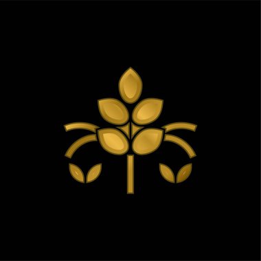 Agronomi altın kaplama metalik simge veya logo vektörü