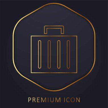 Evrak çantası altın çizgi prim logosu veya simgesi