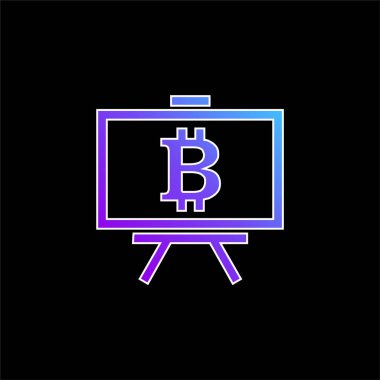 Bitcoin Sunum Sembolü mavi gradyan vektör simgesi