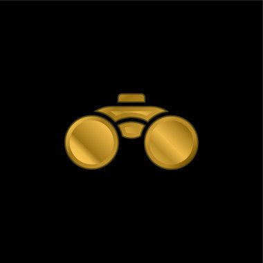 Binoculars Tool gold plated metalic icon or logo vector clipart