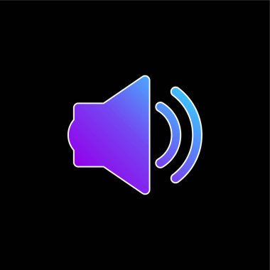 Big Speaker With Two Soundwaves blue gradient vector icon clipart