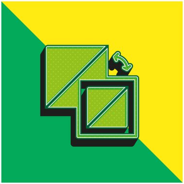 Arkaplan Yeşil ve Sarı modern 3D vektör simgesi logosu