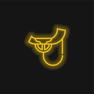 Alboka sarı parlak neon simgesi
