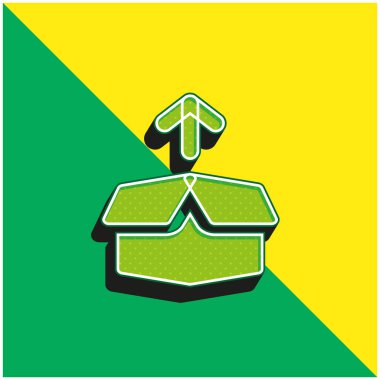 Ok Yeşil ve Sarı modern 3d vektör simgesi logosu