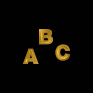 Abc Eğitim altın kaplama metalik simge veya logo vektörü